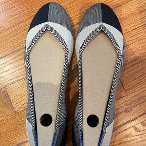 EUC Rothy’s Black Captoe Flats
